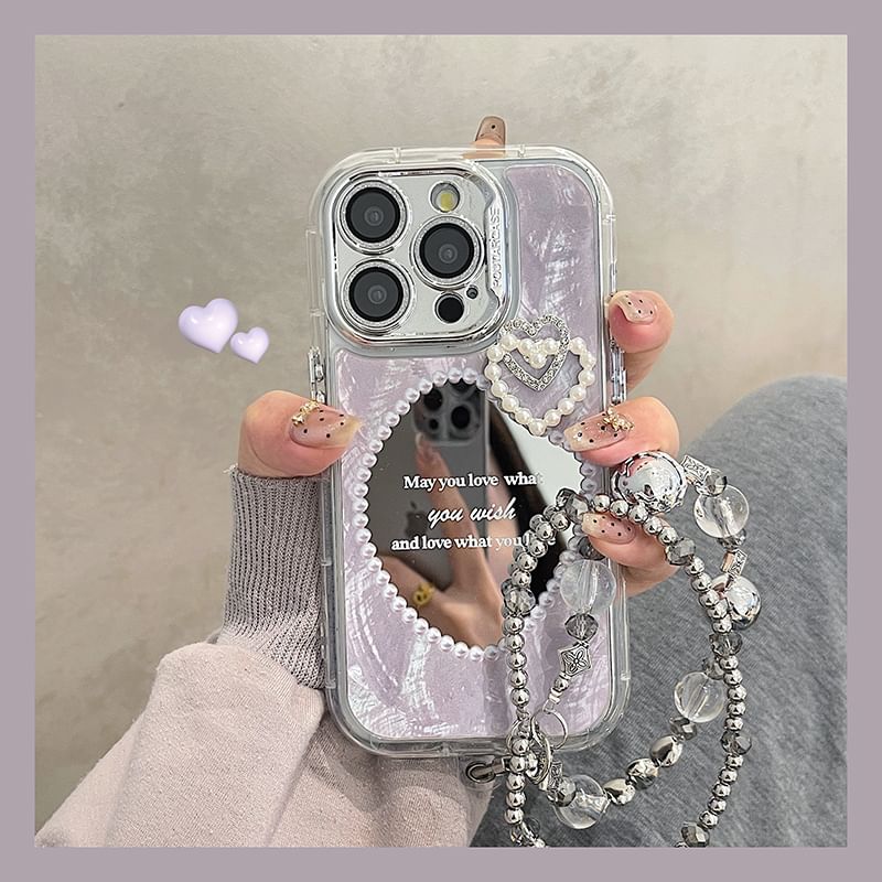 Pearl Mirrored Phone Case Faux