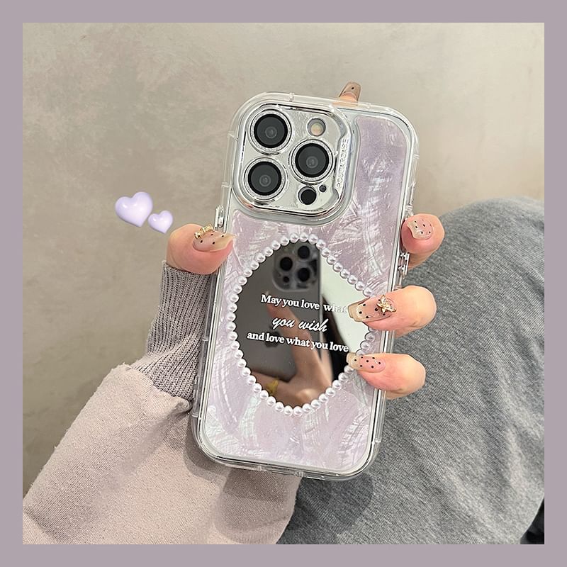 Pearl Mirrored Phone Case Faux