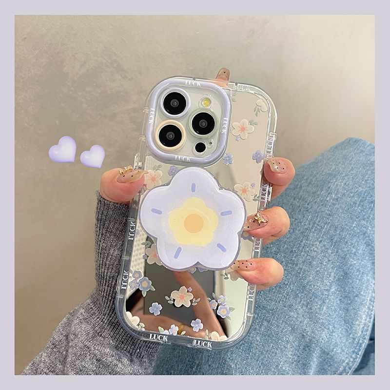Case Phone Floral Mirrored