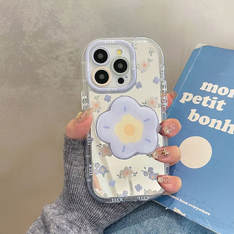 Case Phone Floral Mirrored