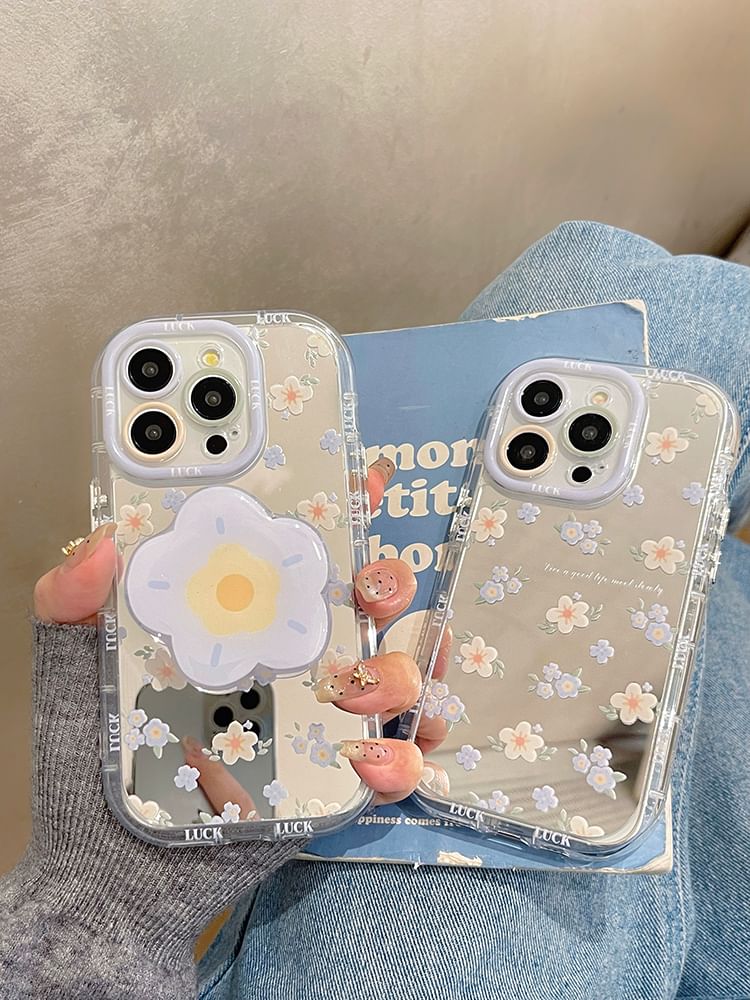 Case Phone Floral Mirrored