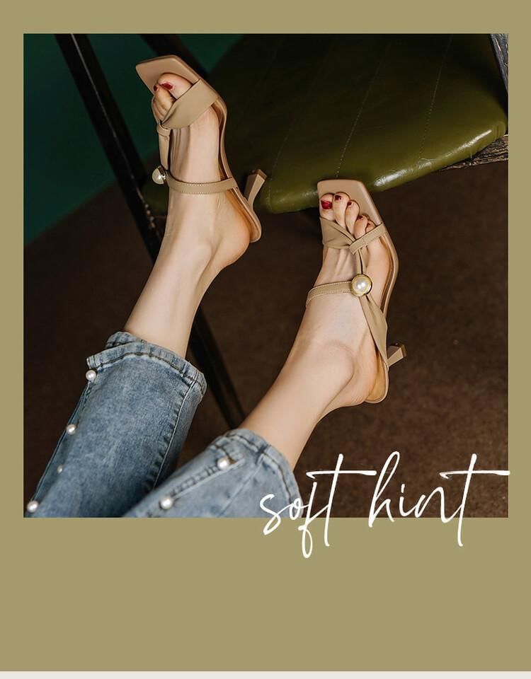 Waist Plain High Slide Sandals