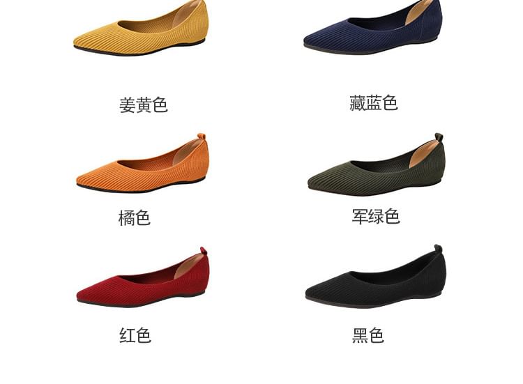 Flats Fabric Plain Pointed