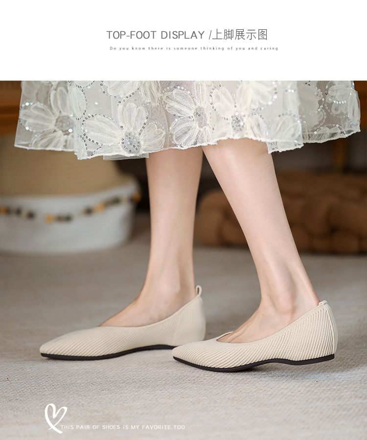 Flats Fabric Plain Pointed