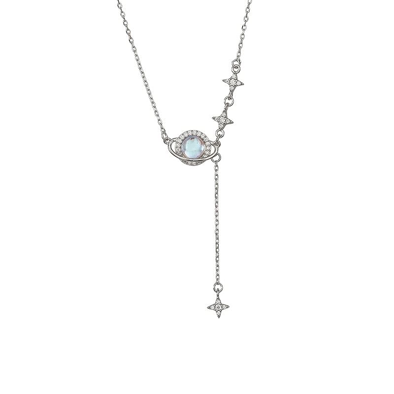 Collier Lariat en alliage avec strass Planet