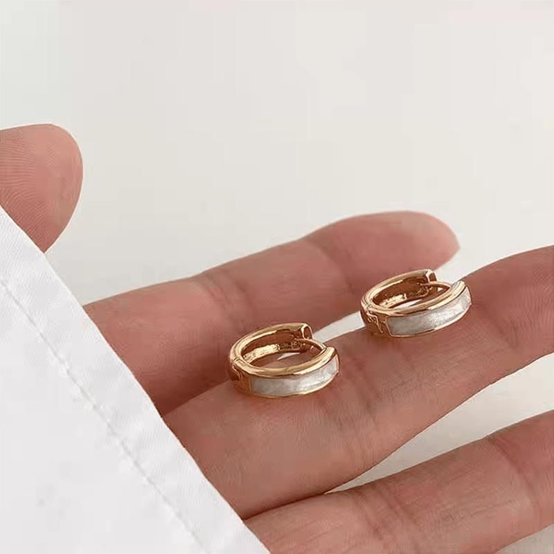 Glaze Alloy Huggie Earring