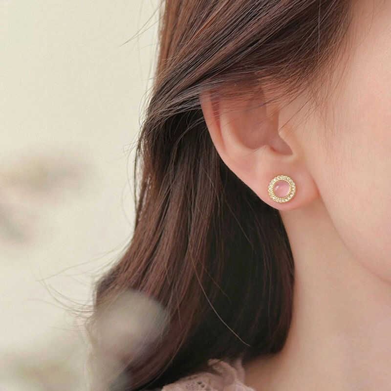 Faux Gemstone Bead Alloy Stud Earring