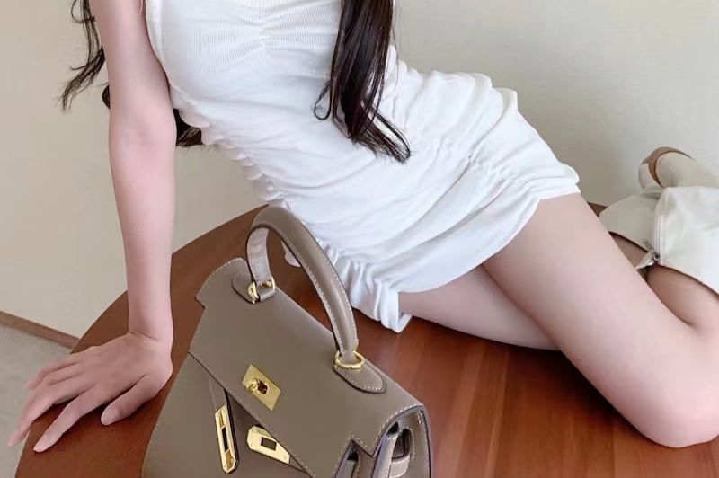 Dress Strap Plain Mini Bodycon Spaghetti