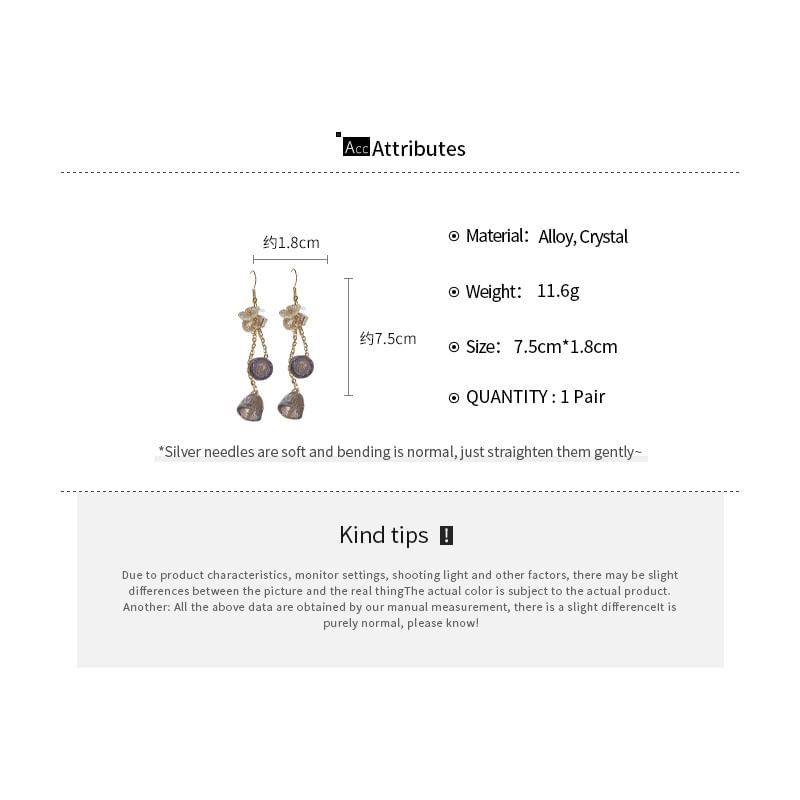 Faux Dangle Earring Choker / Bracelet Crystal