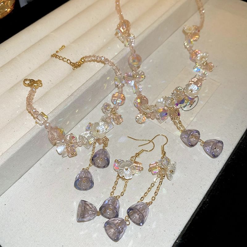 Faux Dangle Earring Choker / Bracelet Crystal