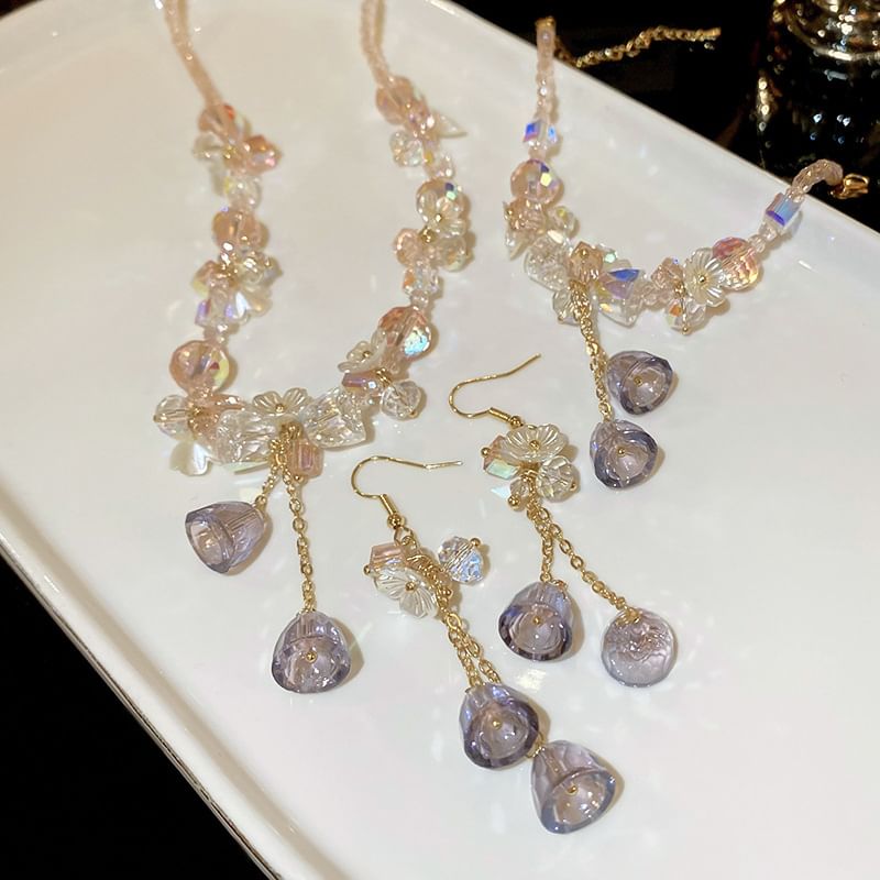 Faux Dangle Earring Choker / Bracelet Crystal