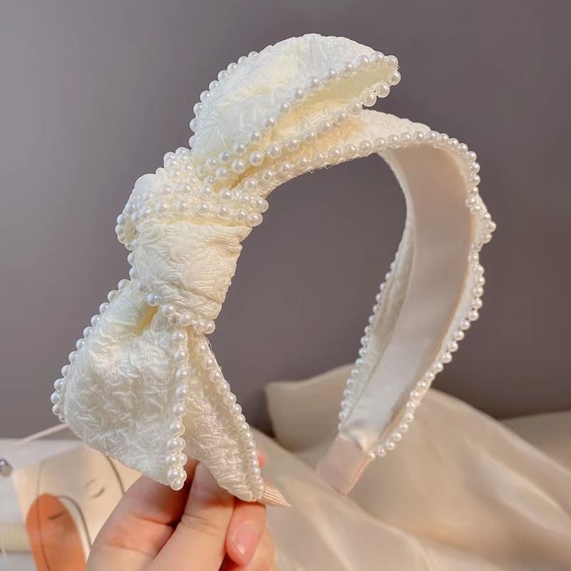 Band Barrette Head Pearl Faux /