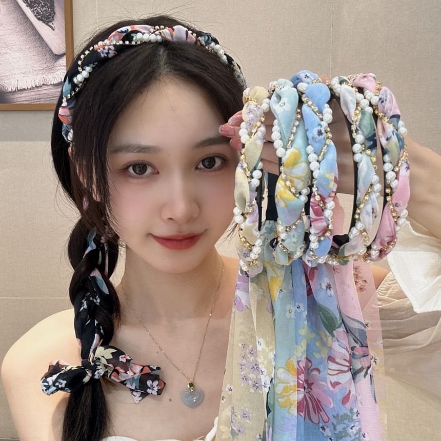 Faux Head Band Pearl