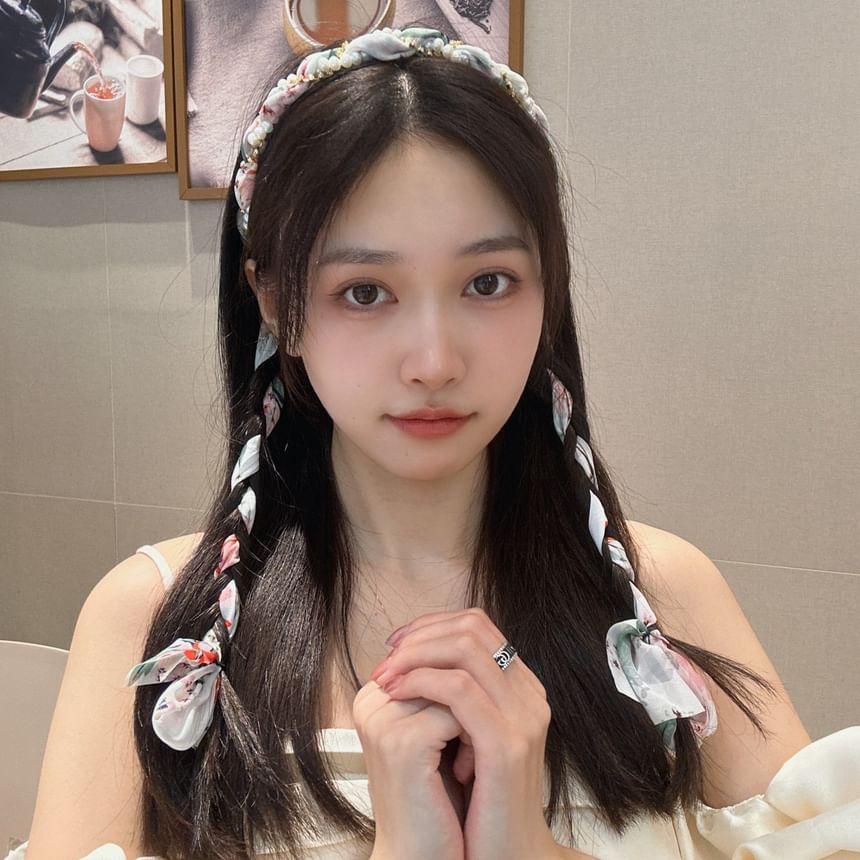 Faux Head Band Pearl