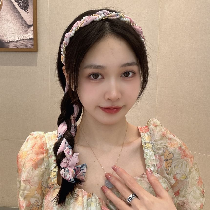 Faux Head Band Pearl