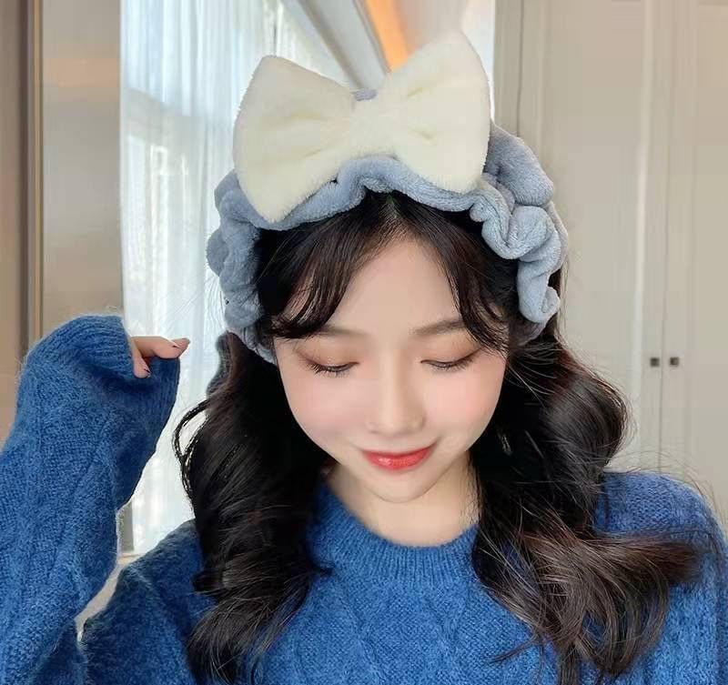 Bow Wash Face Headband Ruffle
