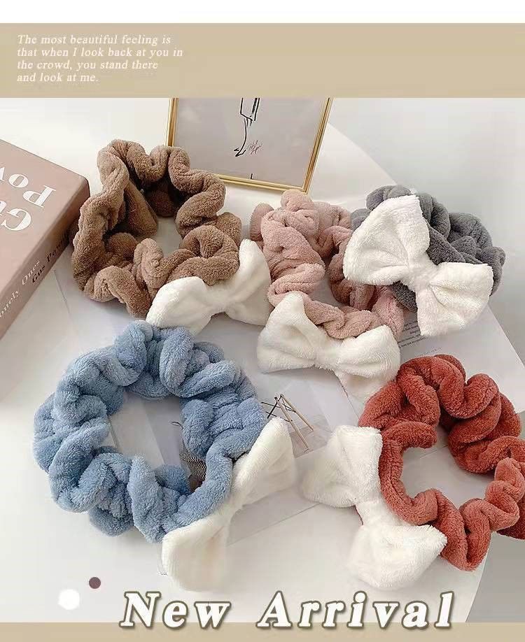 Bow Wash Face Headband Ruffle