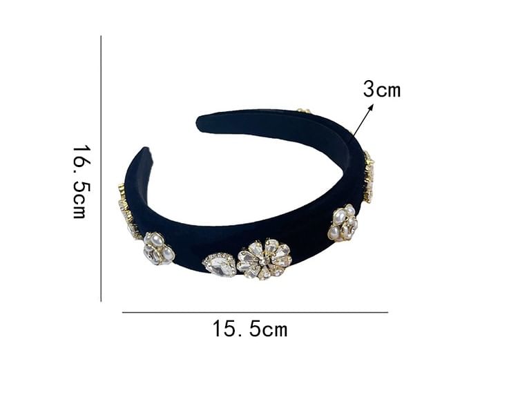 Flower Hair Gemstones Band Rhinestone