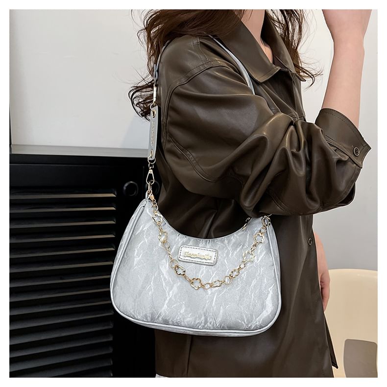 Chain Strap Applique Shoulder Bag