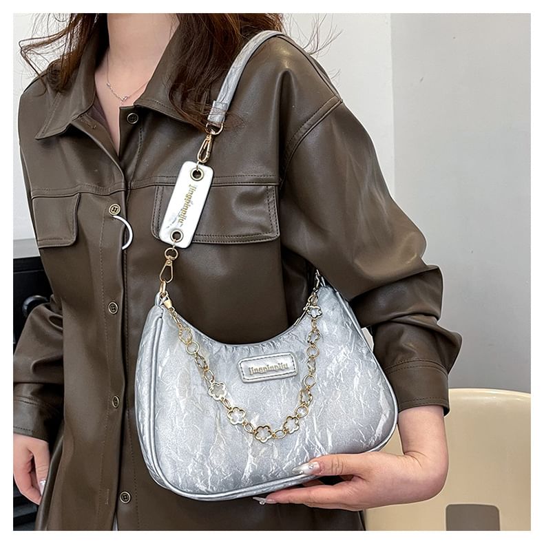 Chain Strap Applique Shoulder Bag