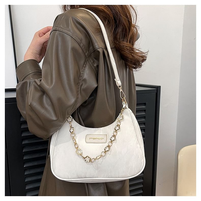 Chain Strap Applique Shoulder Bag