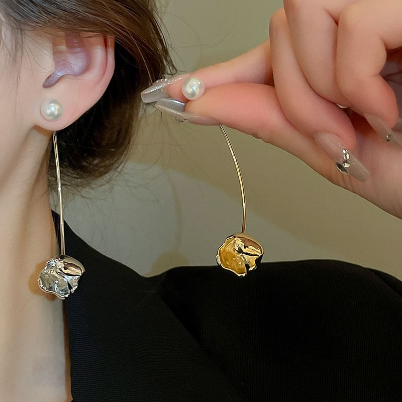 Dangle Alloy Faux Pearl Floral Earring