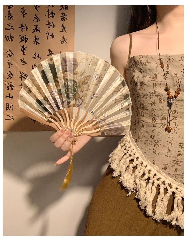 Print Foldable Fan Designs) Hand (Various Bamboo