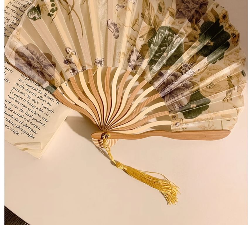 Print Foldable Fan Designs) Hand (Various Bamboo