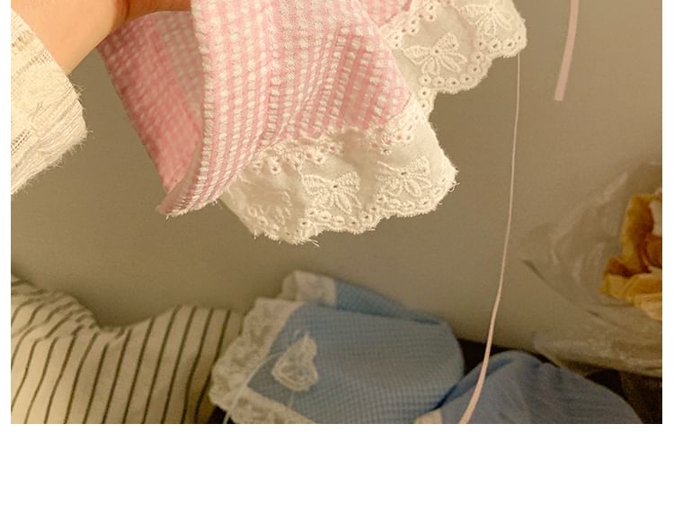 Designs) Trim Bandana (Various Plaid Headband Lace