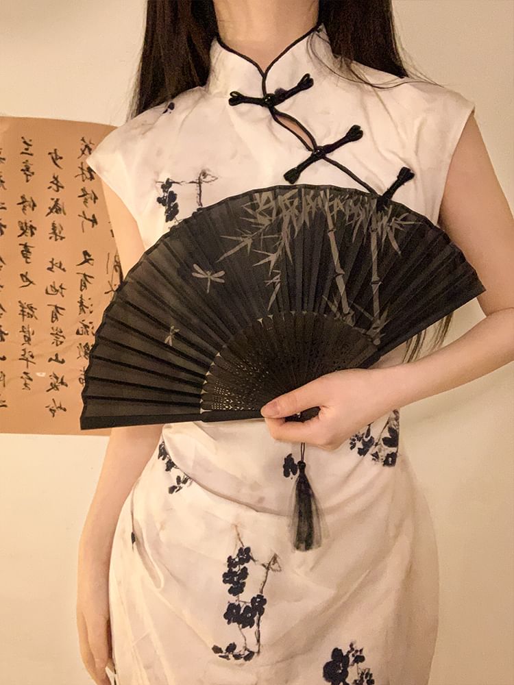 Print Hand Fan (Various Foldable Bamboo Designs)