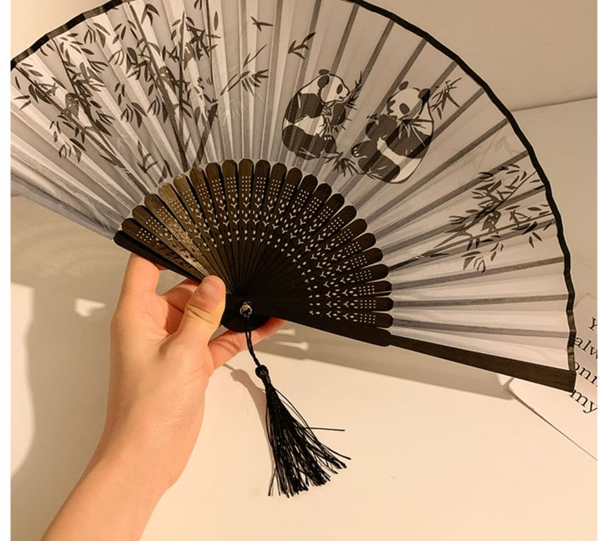 Print Hand Fan (Various Foldable Bamboo Designs)