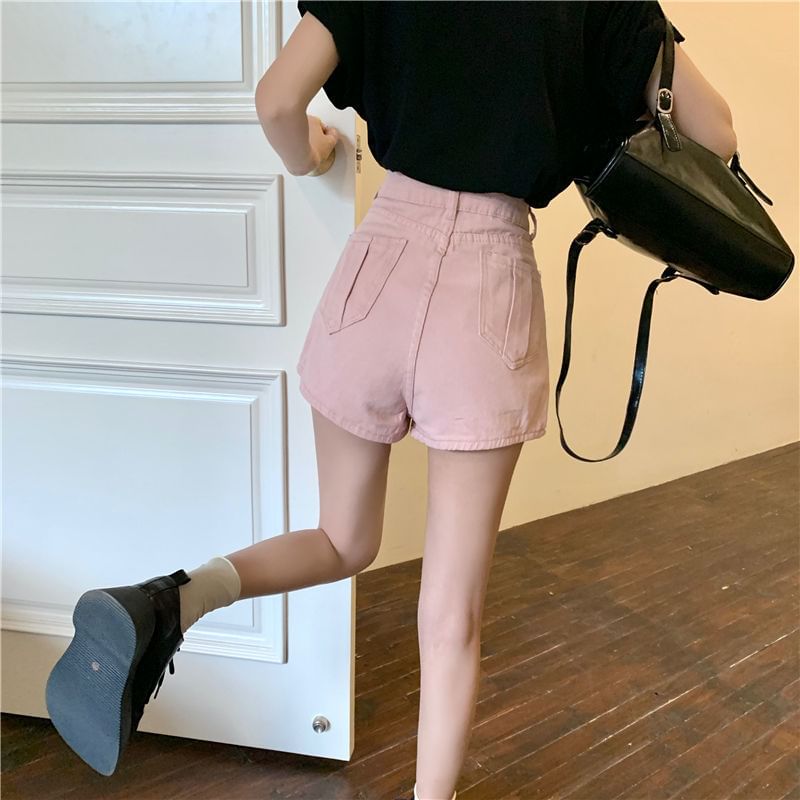 Waist Asymmetrical Skort High Denim