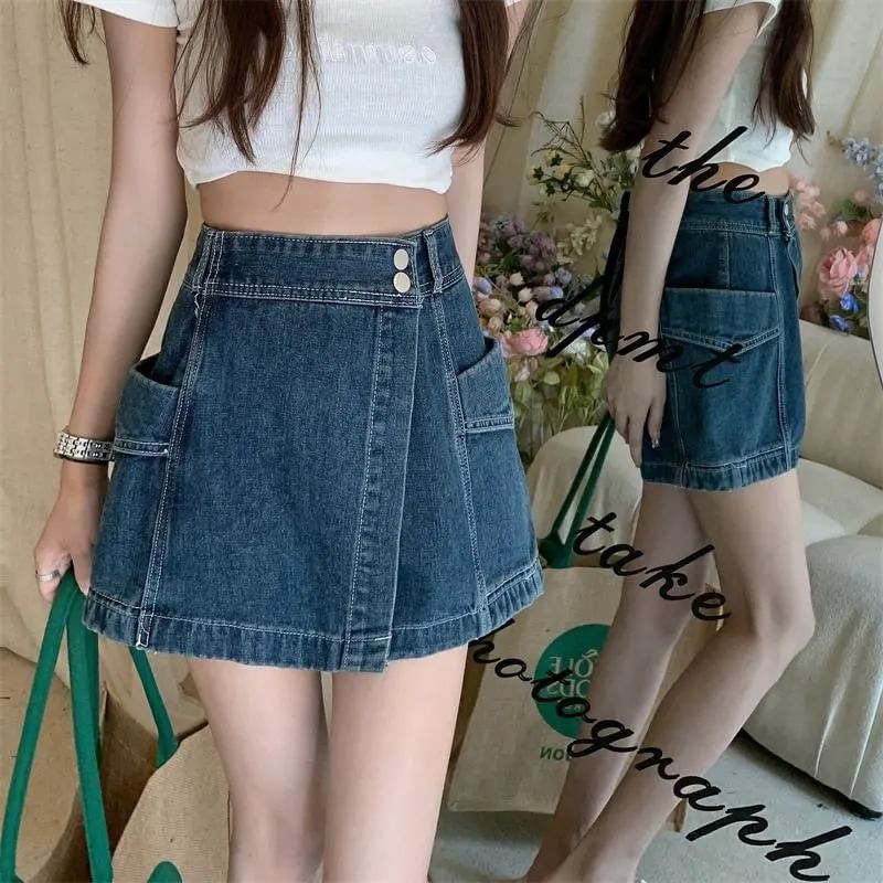 Denim Skort Waist High