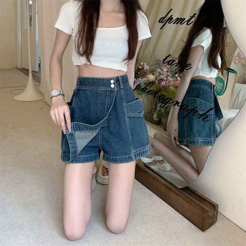 Denim Skort Waist High