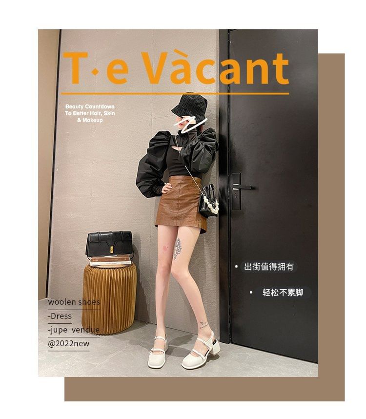 D'Orsay Block Pumps Mary Heel Patent Toe Leather Slingback Jane Square