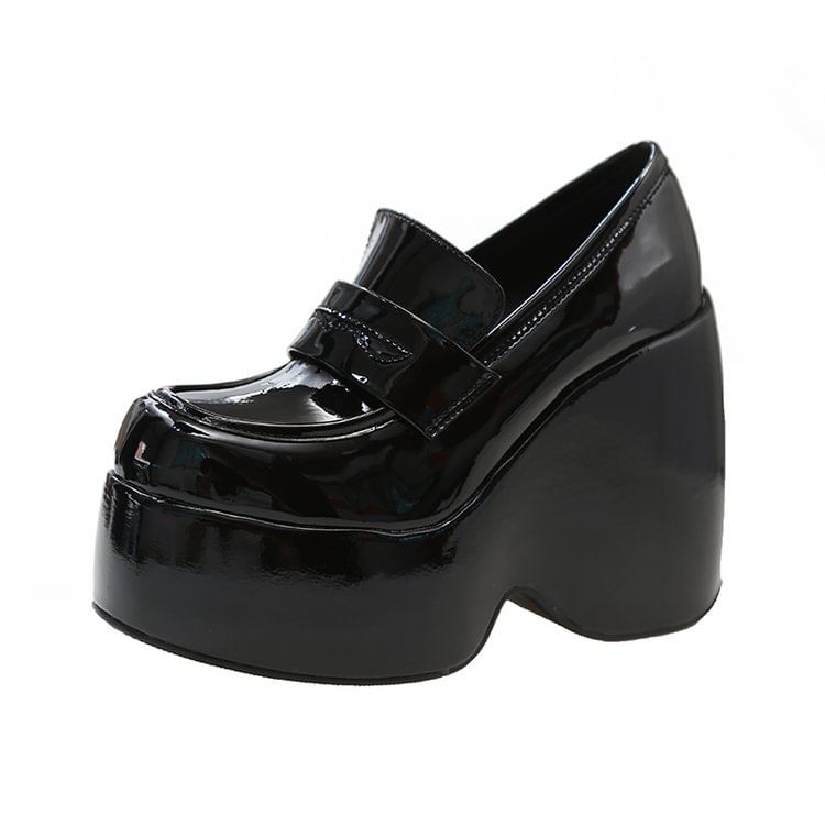 Platform Loafer Wedge Pumps Penny