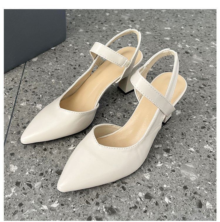 Sandals Slingback Plain High Heel