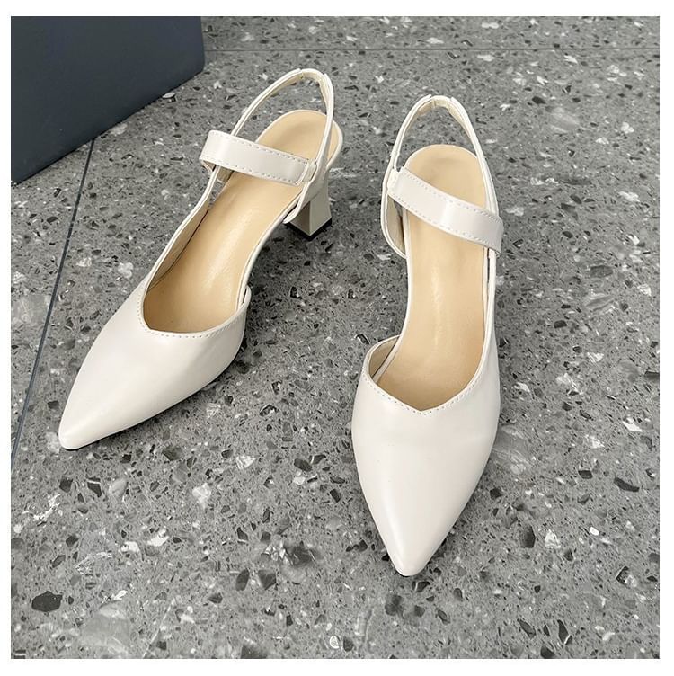 Sandals Slingback Plain High Heel