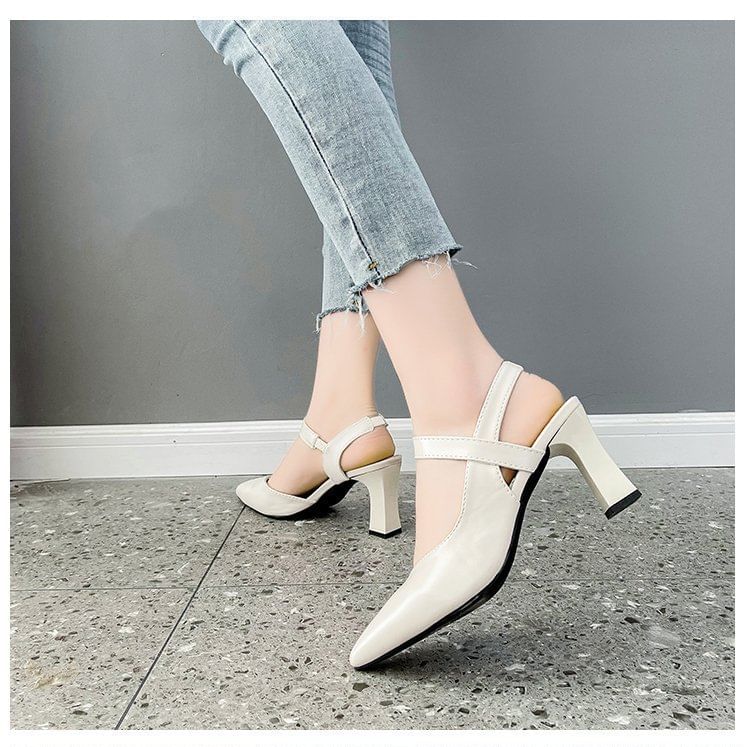 Sandals Slingback Plain High Heel