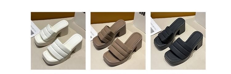 Slide Heel Block Sandals