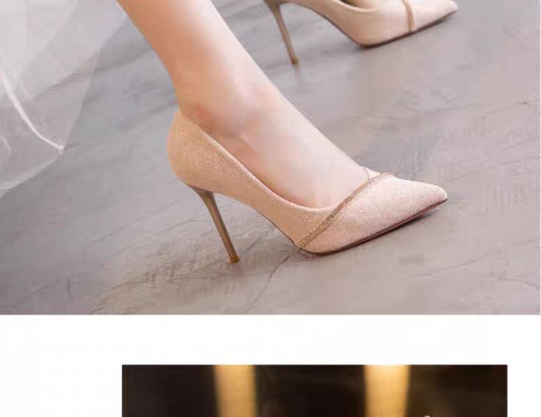 Glitter Pointy Heel Pumps High