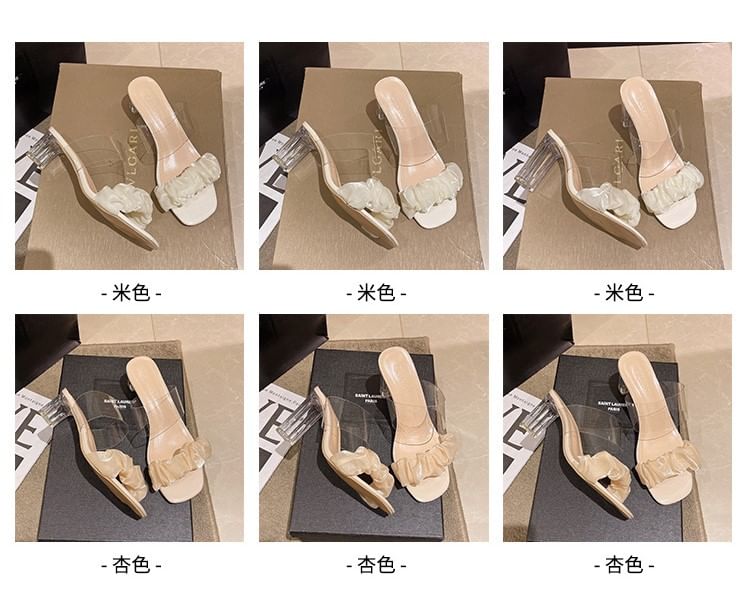 Slide Ruffle Sandals High Heel