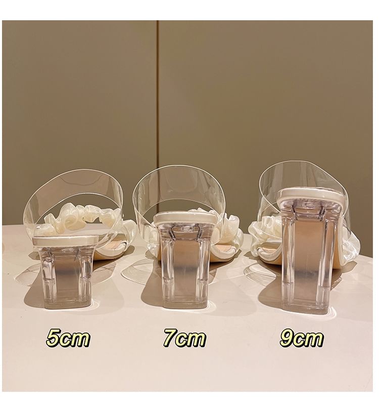 Slide Ruffle Sandals High Heel