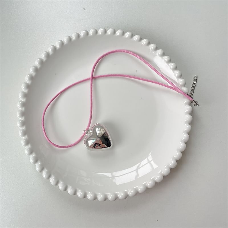 Cord Heart Pendant Necklace