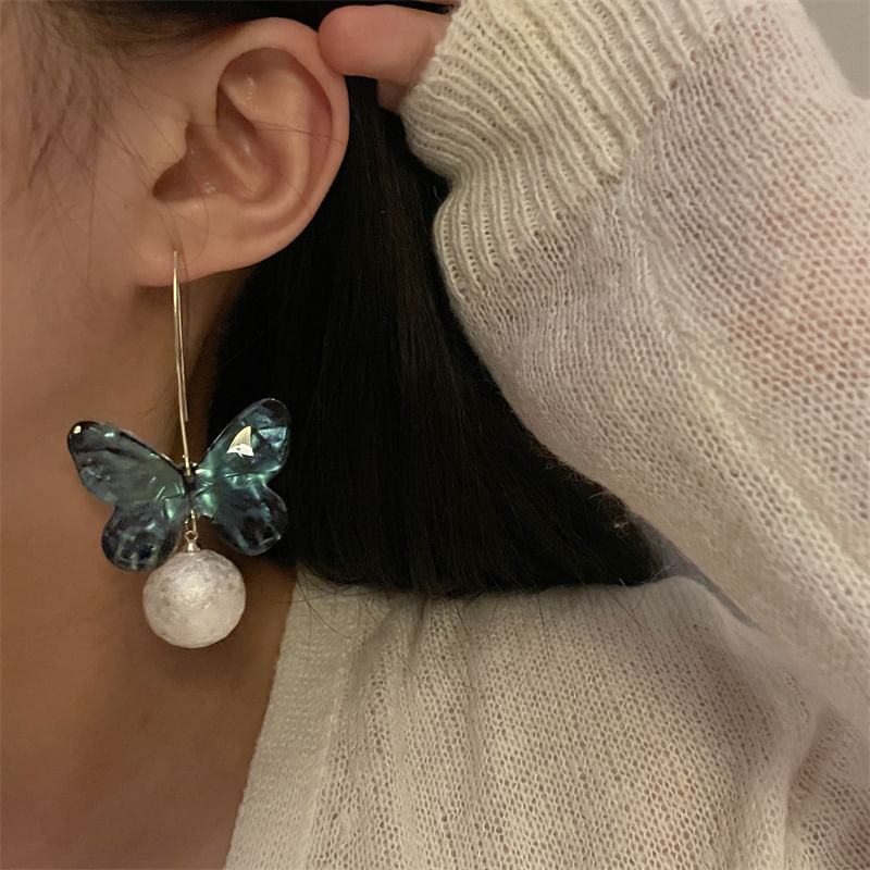 Butterfly Hook Bead Earring Drop