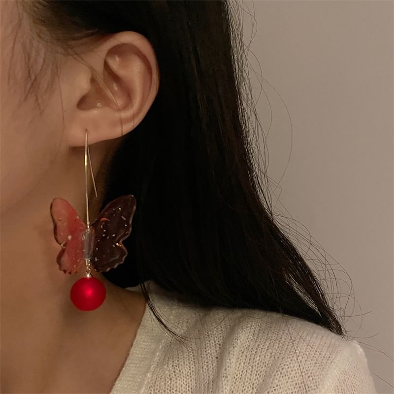 Butterfly Hook Bead Earring Drop