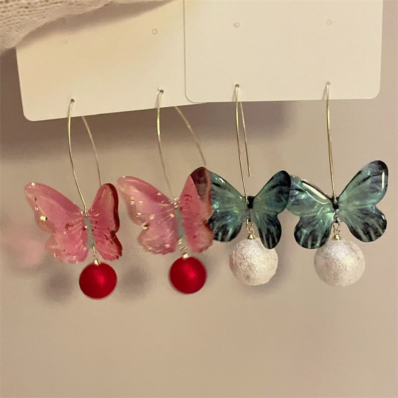 Butterfly Hook Bead Earring Drop