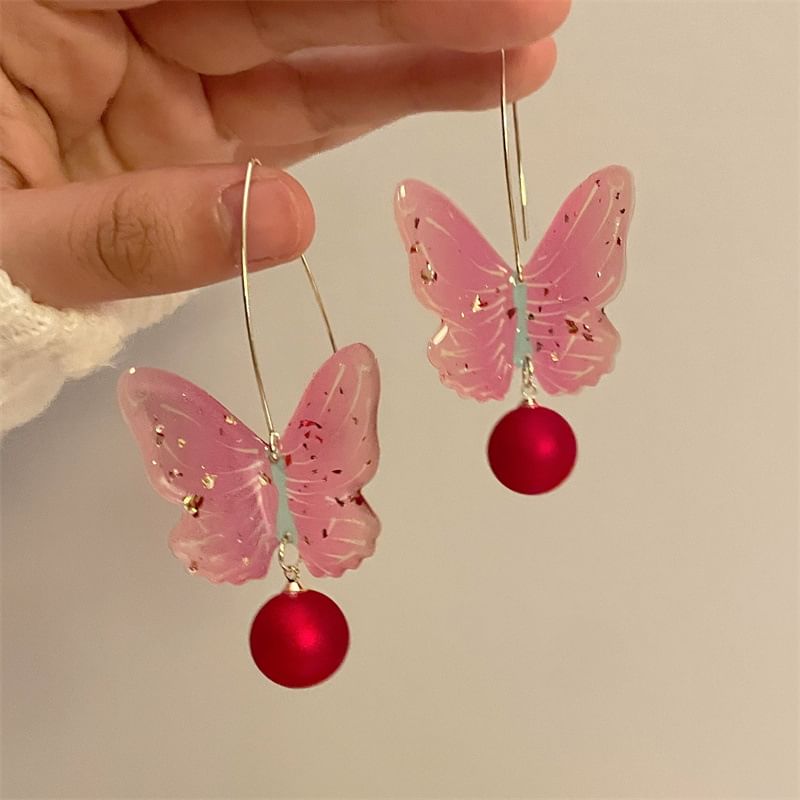 Butterfly Hook Bead Earring Drop