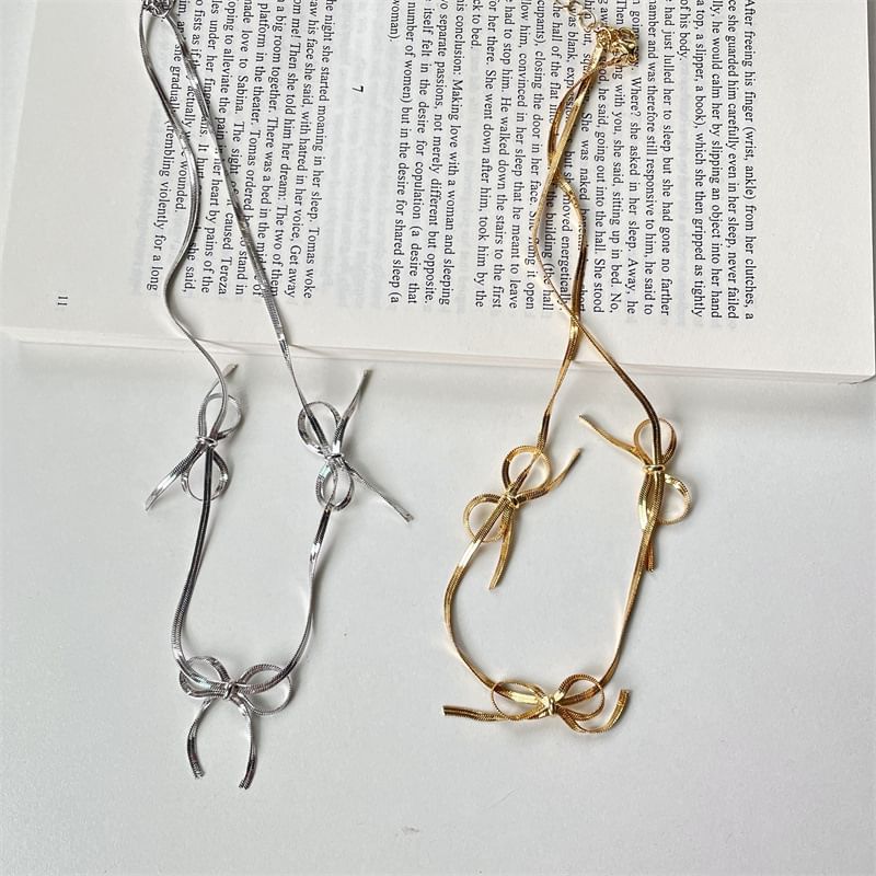 Snake Necklace Chain Bow
