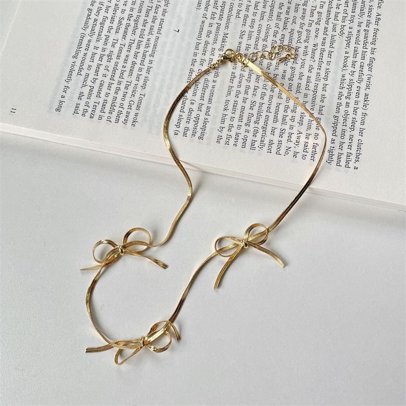 Snake Necklace Chain Bow